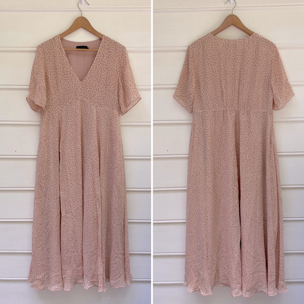 Hatch dusty rose mauve flutter sleeve maxi dress 3
